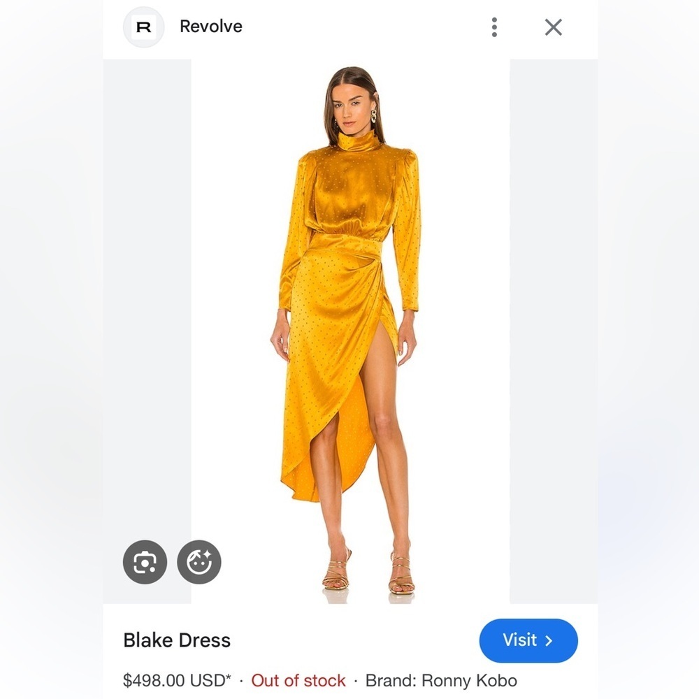 Ronny Kobo Collection $498 Retail Blake Asymmetrical Silk Blend Dress | Size XS - Picture 2 of 7